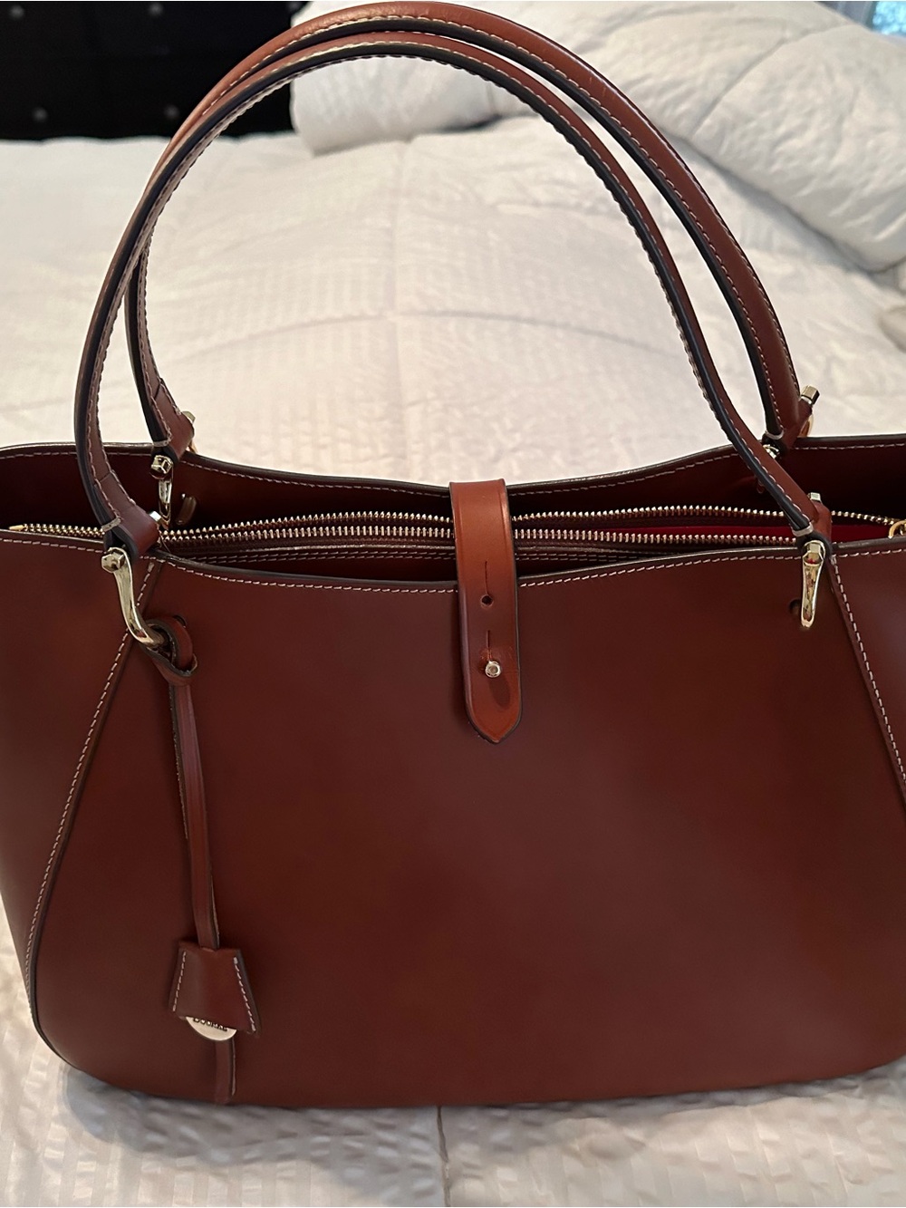 Dooney & Bourke Chestnut Brown Leather Tote Camilla Alto